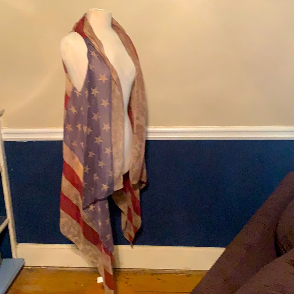 American Flag patriotic scarf/vest